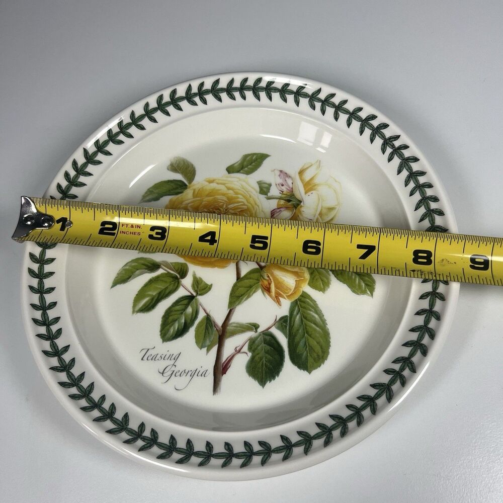 Portmeirion Botanic Roses Teasing Georgia 8.5” Salad Plate Yellow Roses Floral - Picture 5 of 5